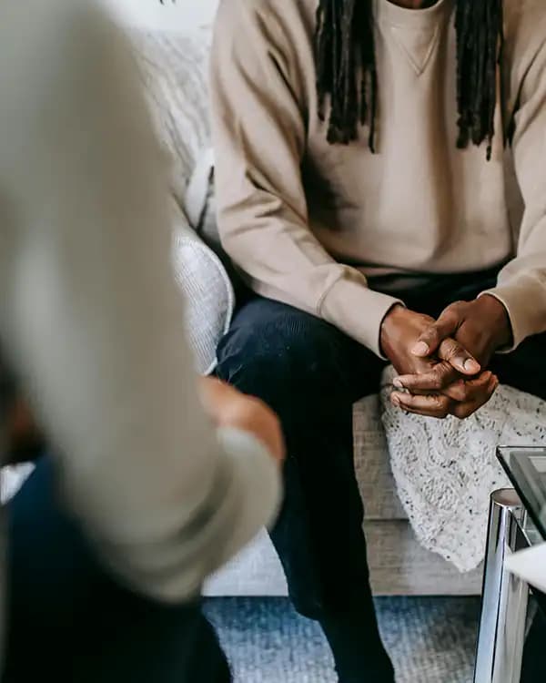 Therapist and client in a private session