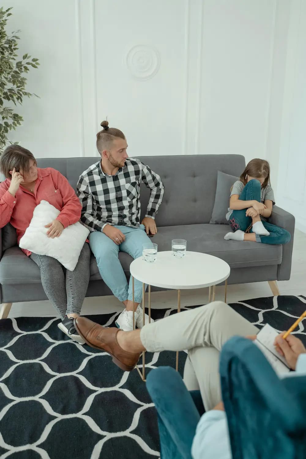 Teen receiving counseling support